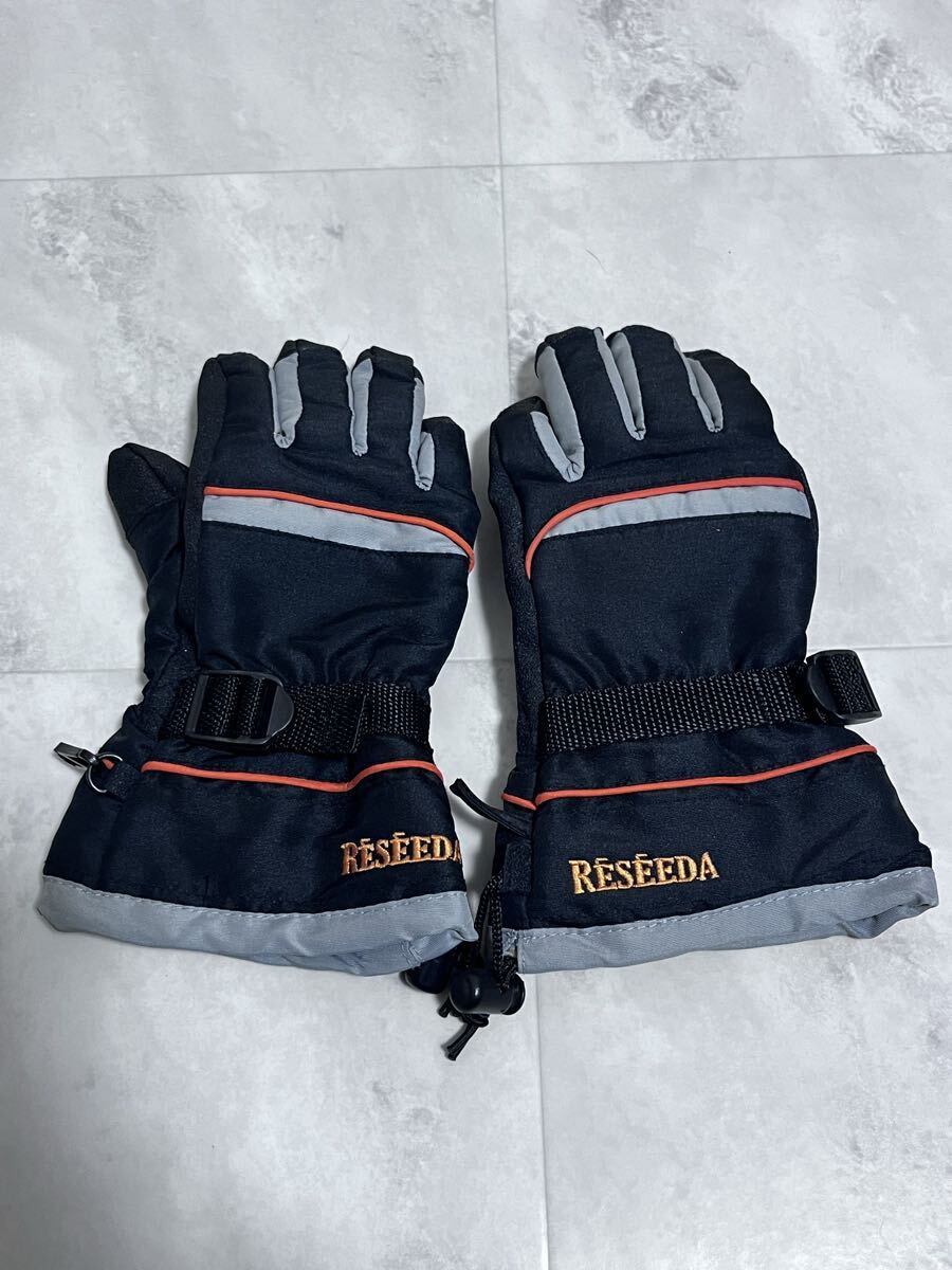 美品!RESEEDA レセーダ スキーグローブ スノーボードグローブ キッズ ジュニアM ブラック拍卖