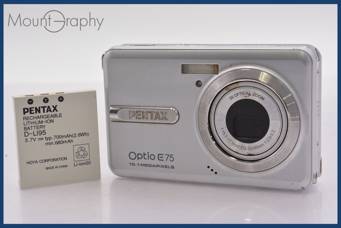 ★極上美品★ ペンタックス PENTAX Optio 75 3x バッテリー付属 ★完動★同梱可 #mj5648拍卖