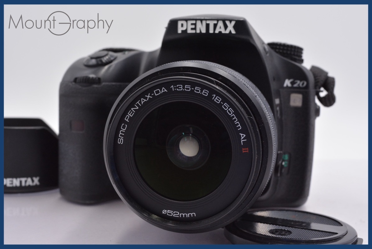 ★極上美品★ ペンタックス PENTAX K20 SR + PENTAX SMC PENTAX-DA 18-55mm F3.5-5.6 AL II レンズフード、バッテリー付 ★完動★ #yk5073拍卖