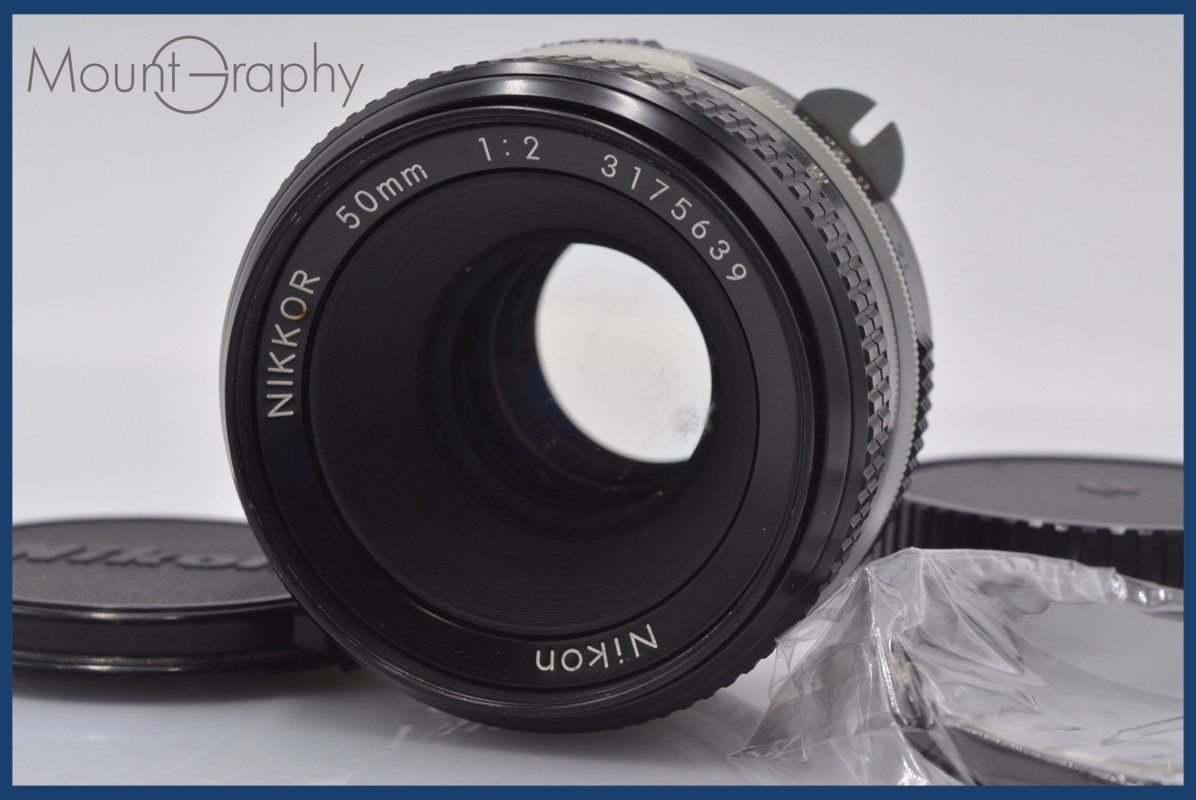 ★良品★ ニコン Nikon NIKKOR 50mm F2 非Ai 前後キャップ&レンズフィルター付 ★完動★同梱可 #mj4233拍卖