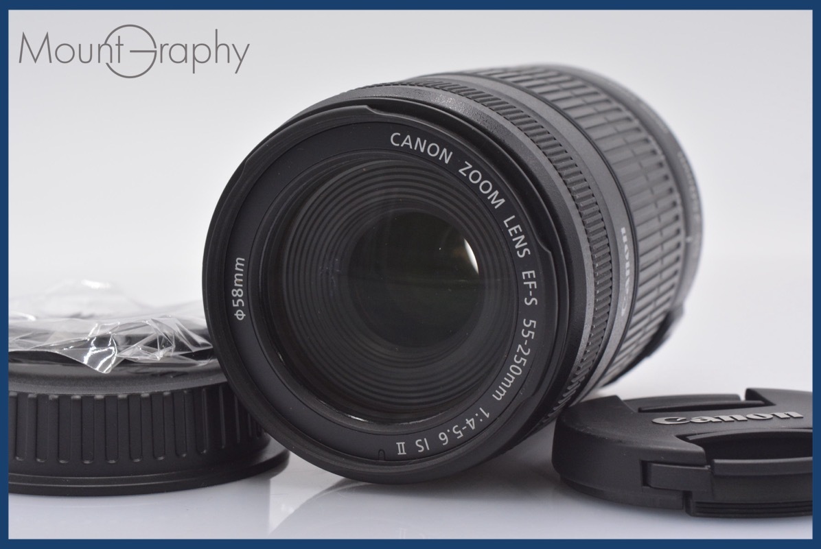 ★極上美品★ キヤノン Canon EF-S 55-250mm F4-5.6 IS II 前後キャップ&レンズフィルター付 ★完動★同梱可 #am141拍卖