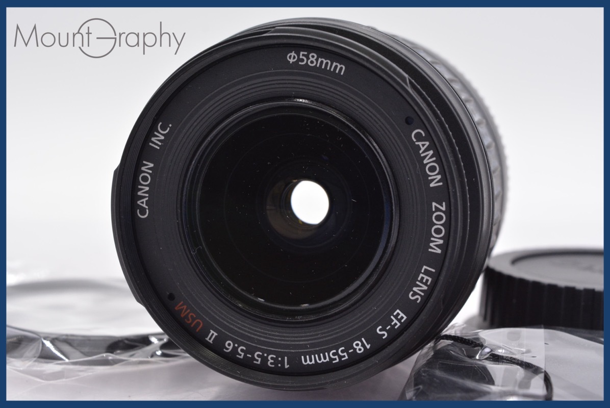 ★極上美品★ キヤノン Canon EF-S 18-55mm F3.5-5.6 II USM 前後キャップ&レンズフィルター付 ★完動★同梱可 #mj4966拍卖