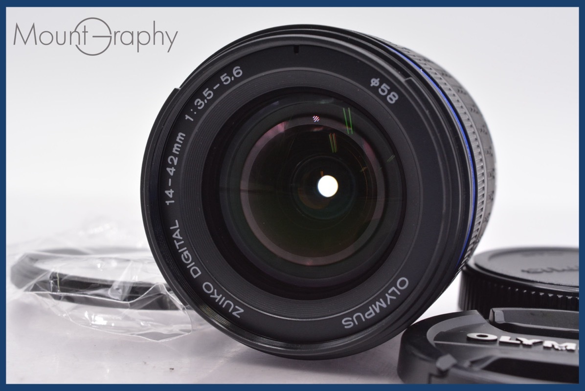 ★極上美品★ オリンパス OLYMPUS ZUIKO DIGITAL 14-42mm F3.5-5.6 ED 前後キャップ&レンズフィルター付 ★完動★同梱可 #am381拍卖