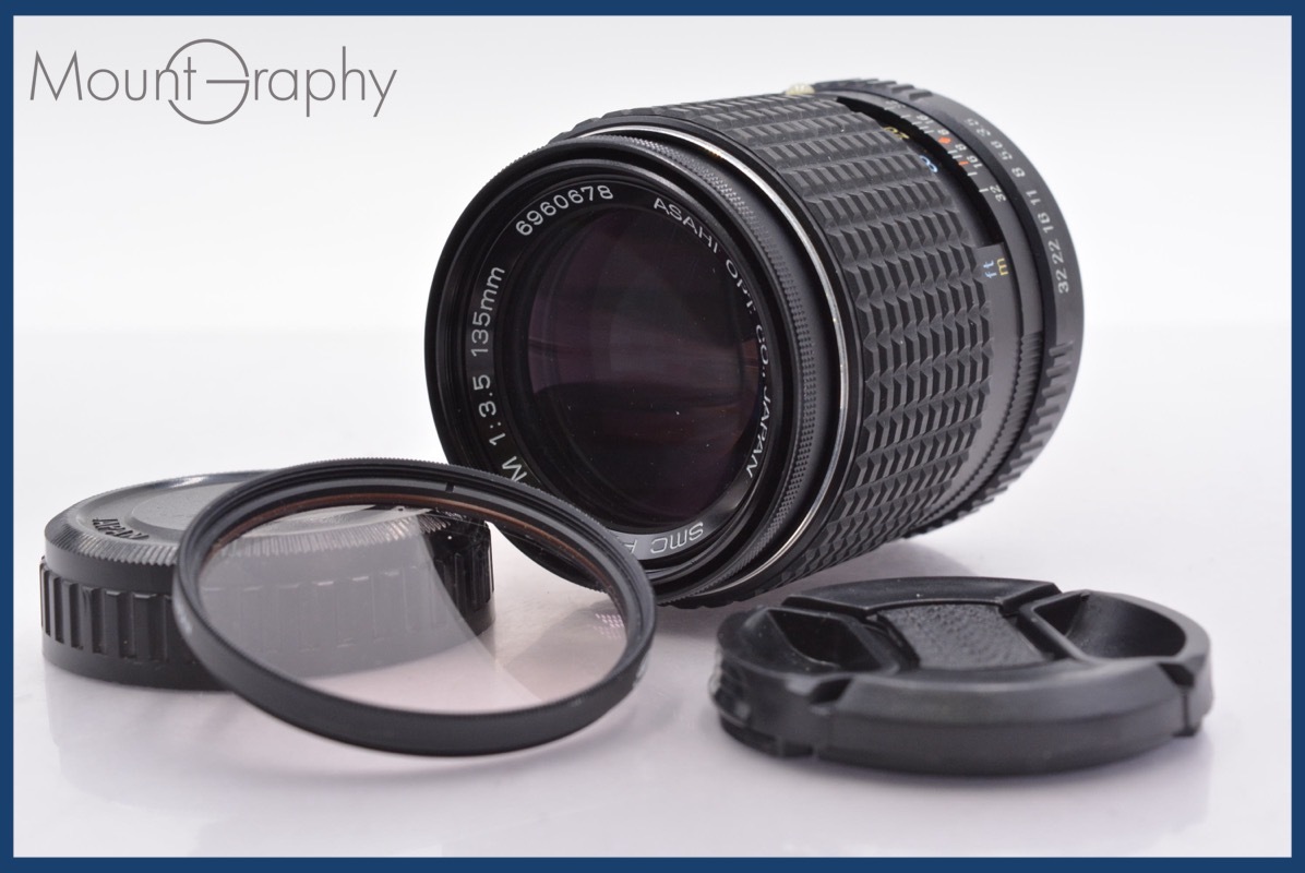 ★極上美品★ ペンタックス PENTAX SMC PENTAX-M 135mm F3.5 前後キャップ&レンズフィルター付 ★完動★同梱可 #mj4903拍卖