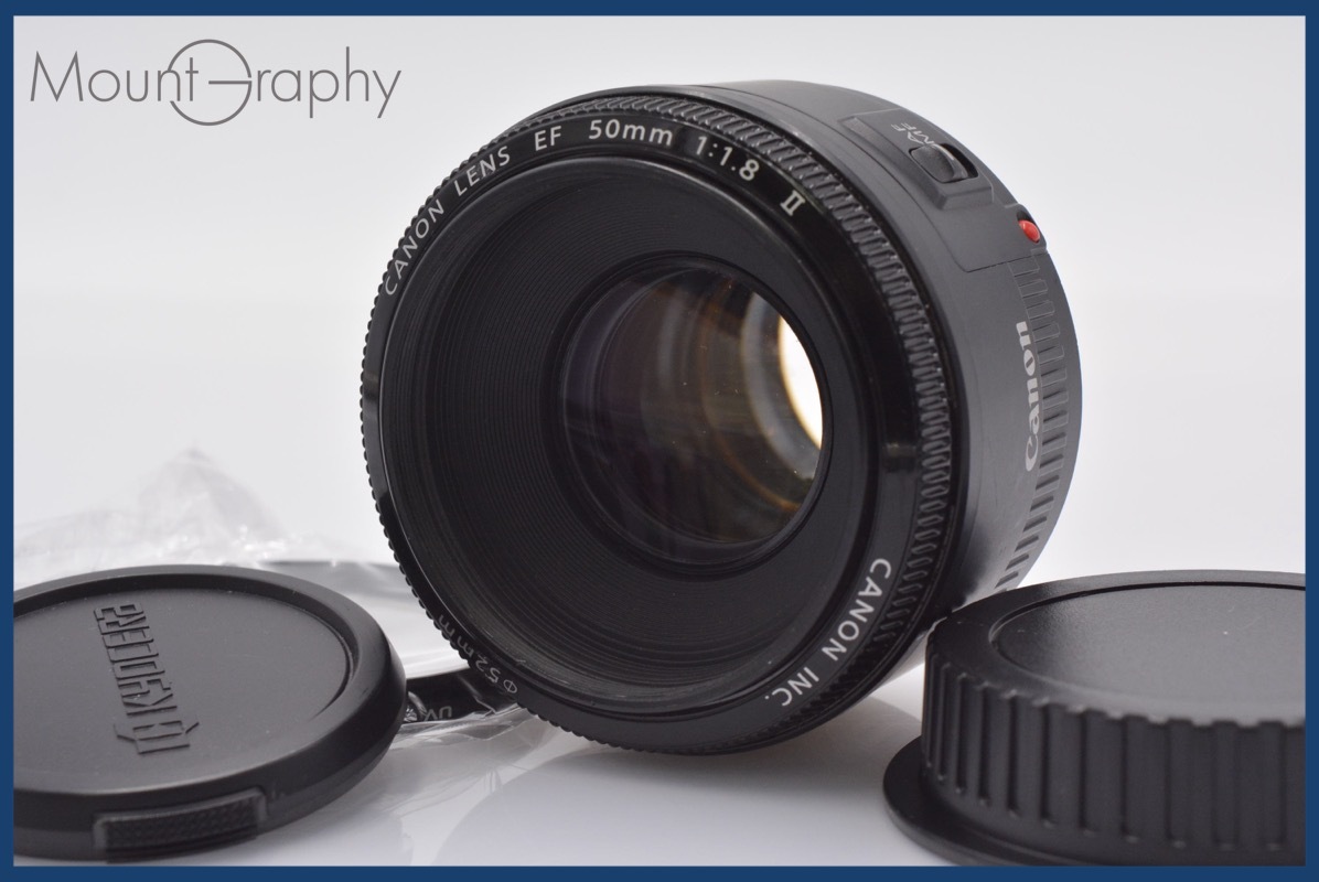 ★良品★ キヤノン Canon EF 50mm F1.8 II 前後キャップ&レンズフィルター付 ★完動★同梱可 #am270拍卖