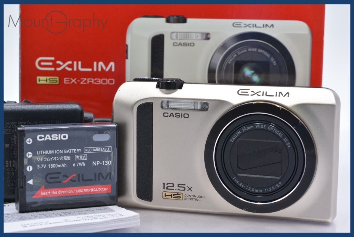 ★極上美品★ カシオ CASIO EXILIM EX-ZR300 12.5x 元箱、バッテリー、取扱説明書付属 ★完動★同梱可 #mj4650拍卖
