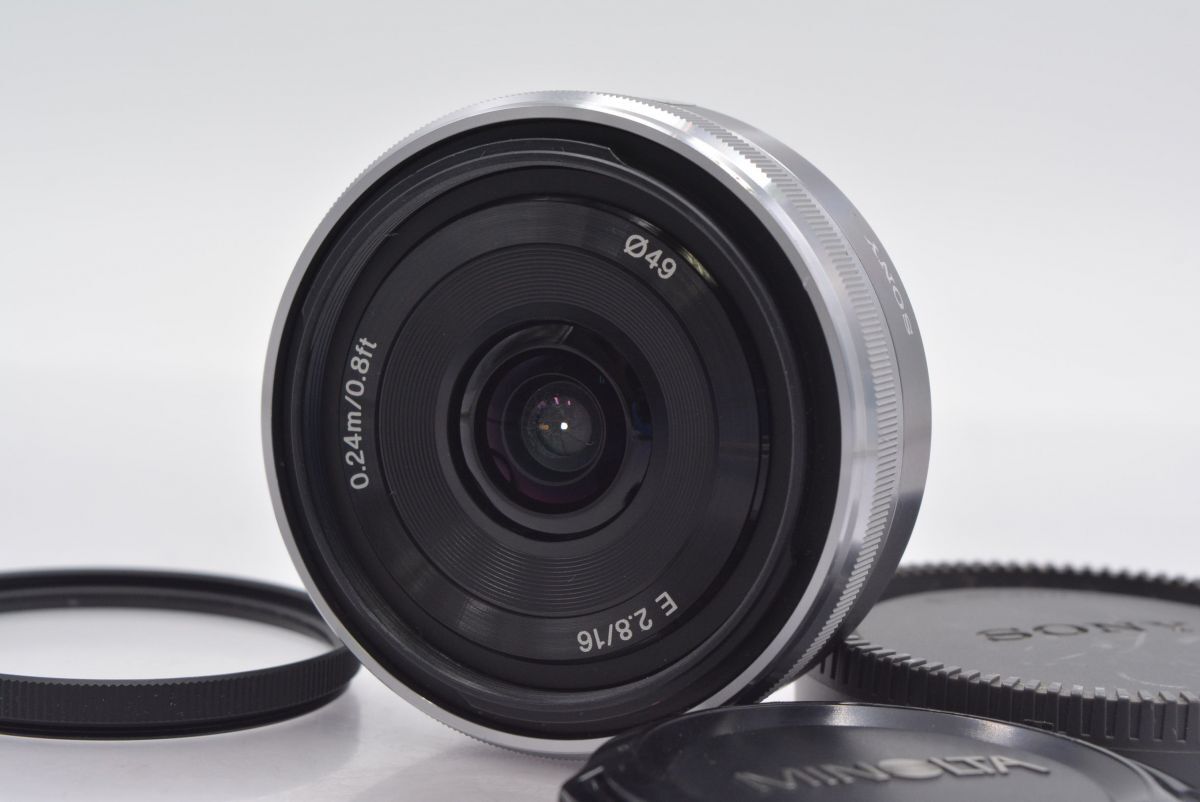 ★極上美品★ ソニー SONY E-mount 16mm F2.8 SEL16F28 前後キャップ&レンズフィルター付 ★完動★同梱可 #yk4638拍卖