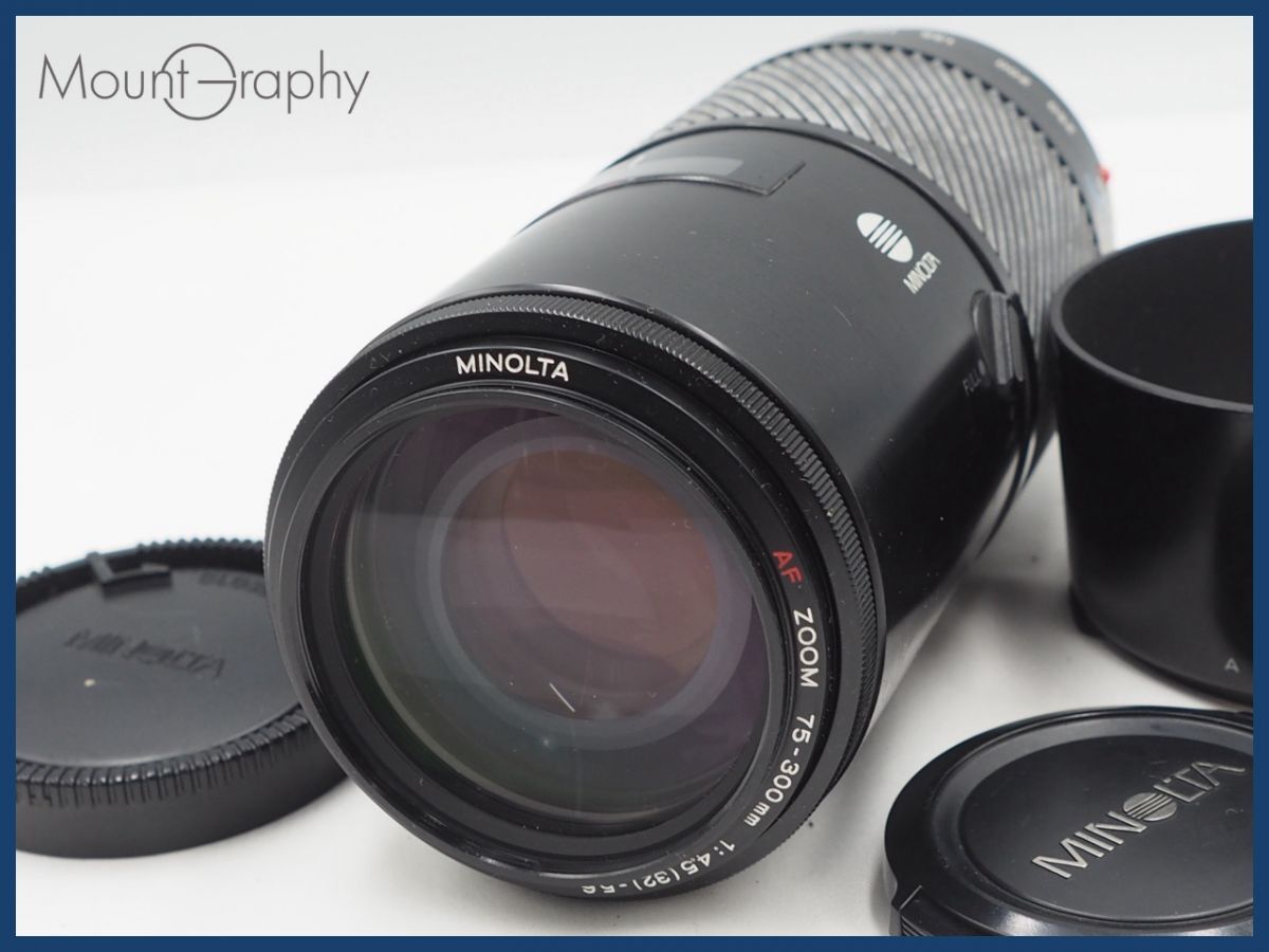 ★実用美品★ MINOLTA ミノルタ AF ZOOM 75-300mm F4.5-5.6 前後キャップ、フード付 同梱可 #i10203拍卖