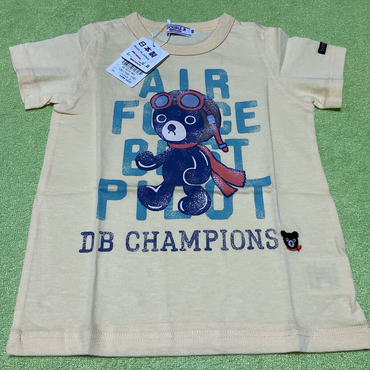 ミキハウス DOUBLE_B 100サイズ 新品4800円 ダブルB 半袖Tシャツ パイロット 黄色拍卖