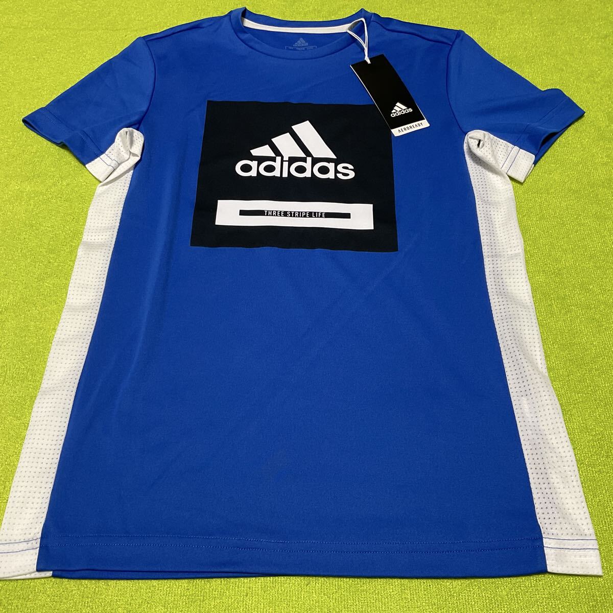 アディダス 150サイズ 新品2690円 ブルー 半袖Tシャツ拍卖