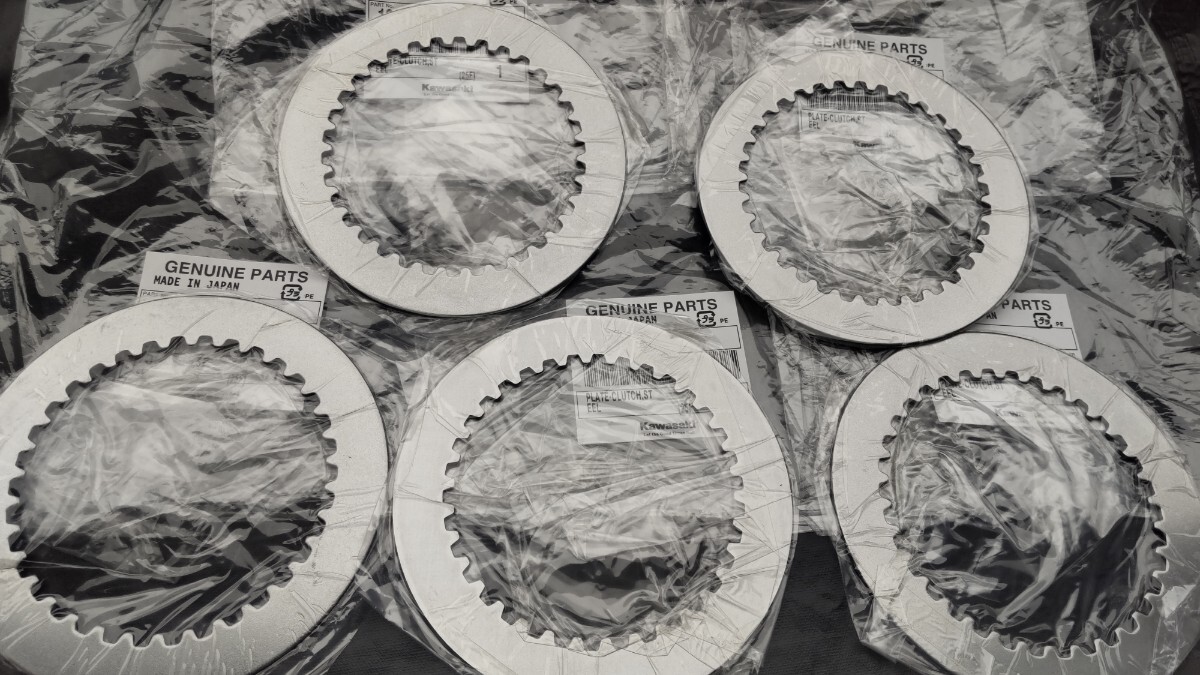 ■■送料込み■KH250 SS250 SS350 クラッチ鉄板プレート kawasaki純正 エンジン ディスクプレート 5枚 セット クラッチキット拍卖