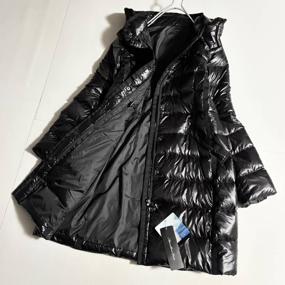 新 Merveilleux Vente メルヴェイユヴァント サイズM // 黒・ブラック シレ系 ダウンコート ⑥拍卖