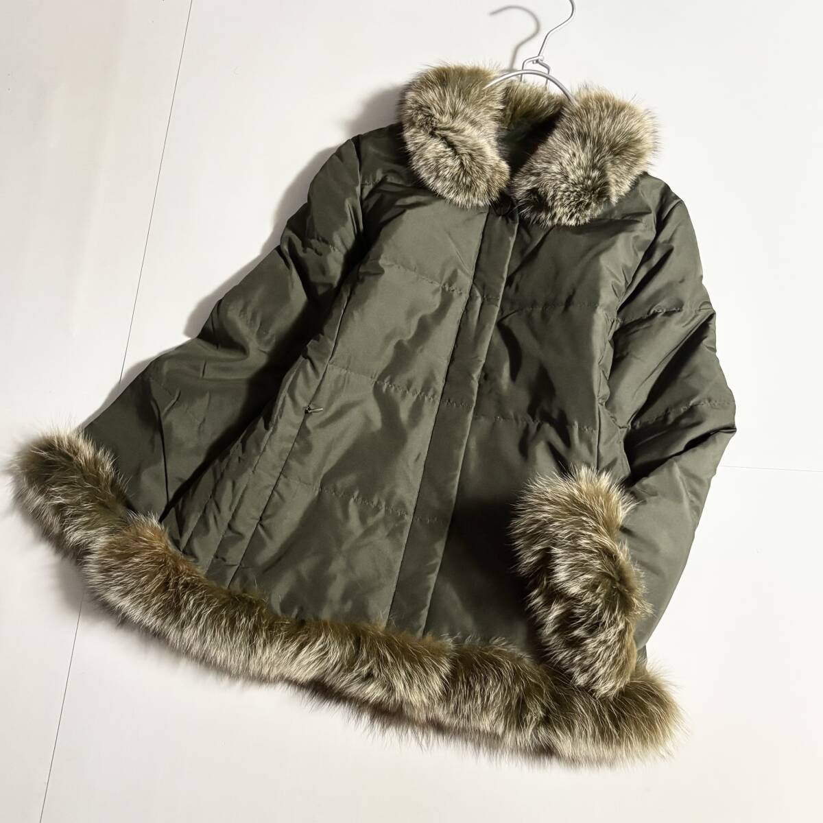 SUN ROSE サイズM // グルーフォックスファー モスカーキ系 ダウン ハーフコート ⑥拍卖
