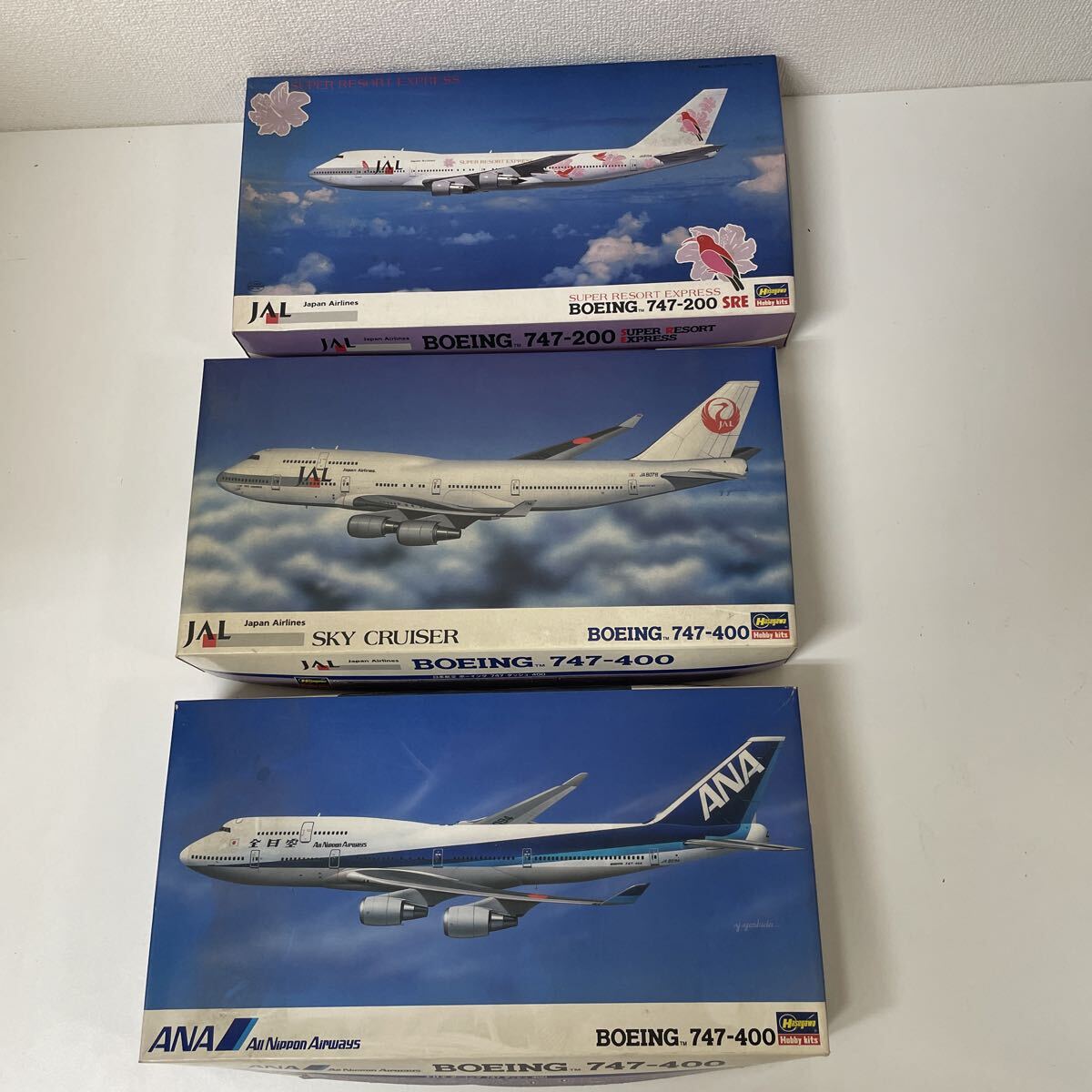 未組立 3点セット ハセガワ JAL ANA ボーイング BOEING 747-200 747-400 747-400 SKY CRUSER ジャンボ旅客機 251102T03拍卖