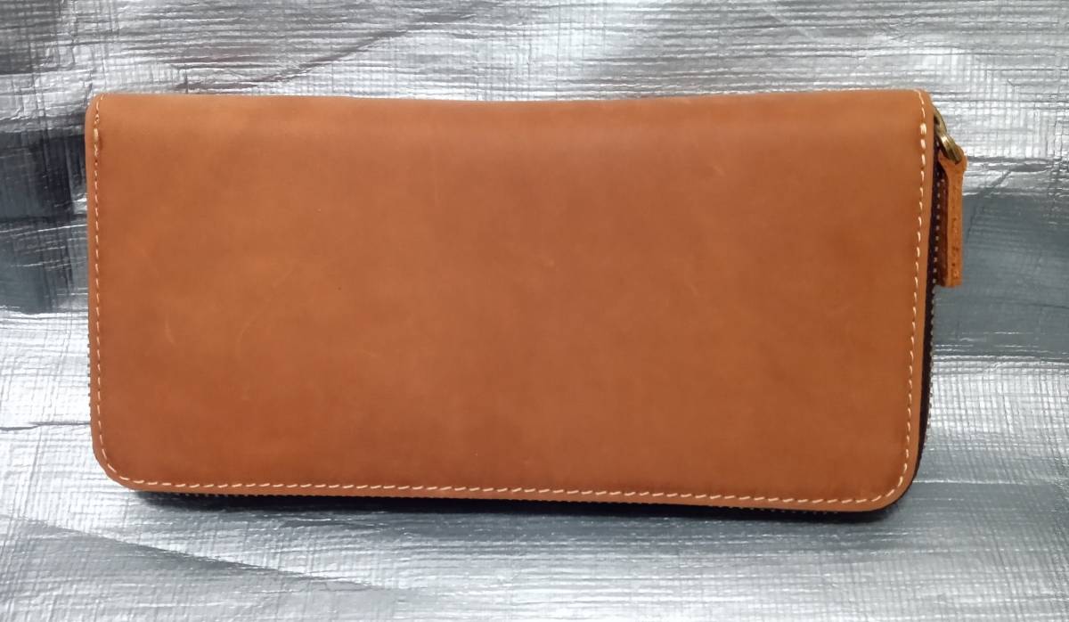 ○新品 ヌバック メンズ 財布 長財布 ラウンドファスナー 本革 紳士 茶色 カーフ ビジネス ブラウン拍卖