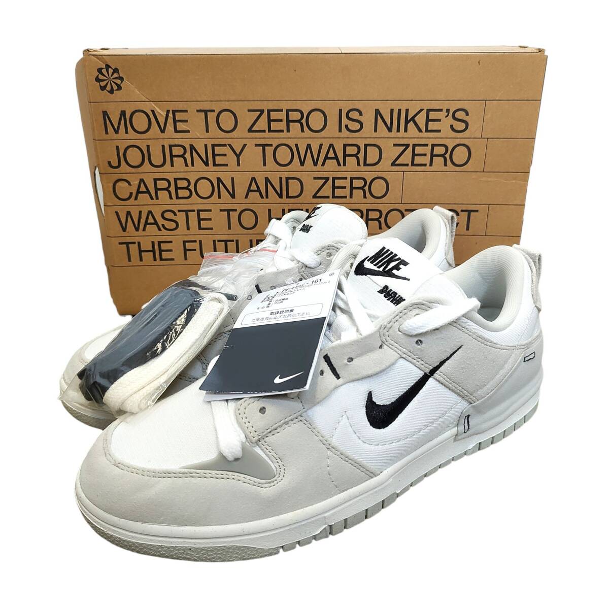 NIKE ナイキ Women's Dunk Low Disrupt 2 Pale Ivory/Black ダンク ローカット スニーカー DH4402-101 27.5cm ホワイト メンズ拍卖