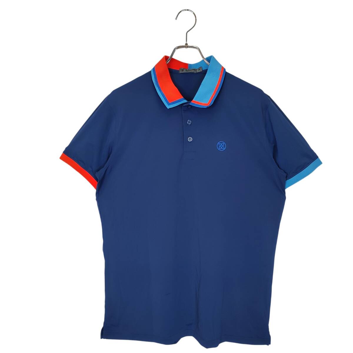 G/FORE ジーフォア ゴルフ Polo Shirt S/S 半袖 ポロシャツ G4MF22K12 M ネイビー×マルチ メンズ拍卖