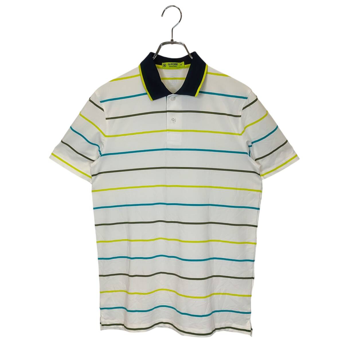 G/FORE ジーフォア ゴルフ Polo Shirt S/S 半袖 ポロシャツ G4MS19K10 S ホワイト×マルチ メンズ拍卖