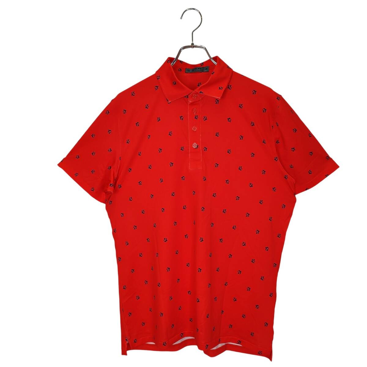 G/FORE ジーフォア ゴルフ Polo Shirt S/S 総柄 半袖 ポロシャツ G4MF22K105 M レッド メンズ拍卖