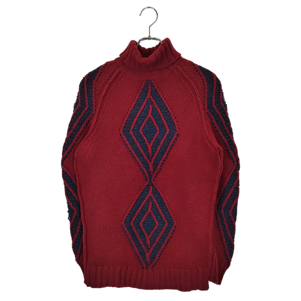 ETRO エトロ タートルネック ウール ニット セーター 182-1M927-9778 XS ボルドー メンズ拍卖