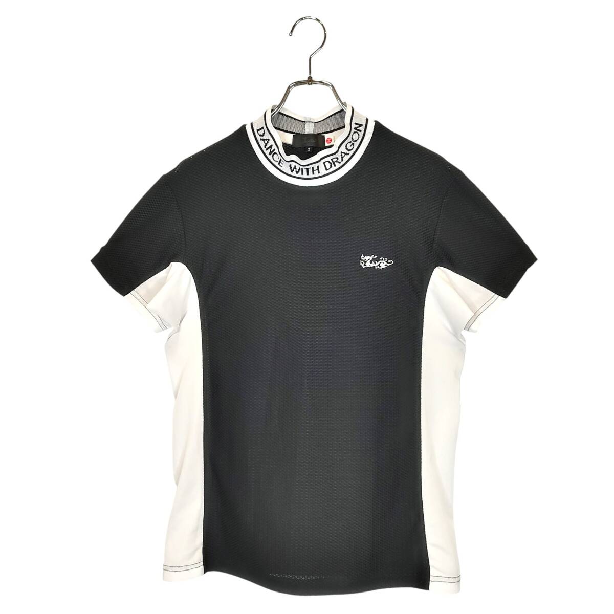 DANCE WITH DRAGON ダンスウィズドラゴン ゴルフ DRY&UV 半袖 モックネック シャツ D1-113324 2 ブラック メンズ拍卖