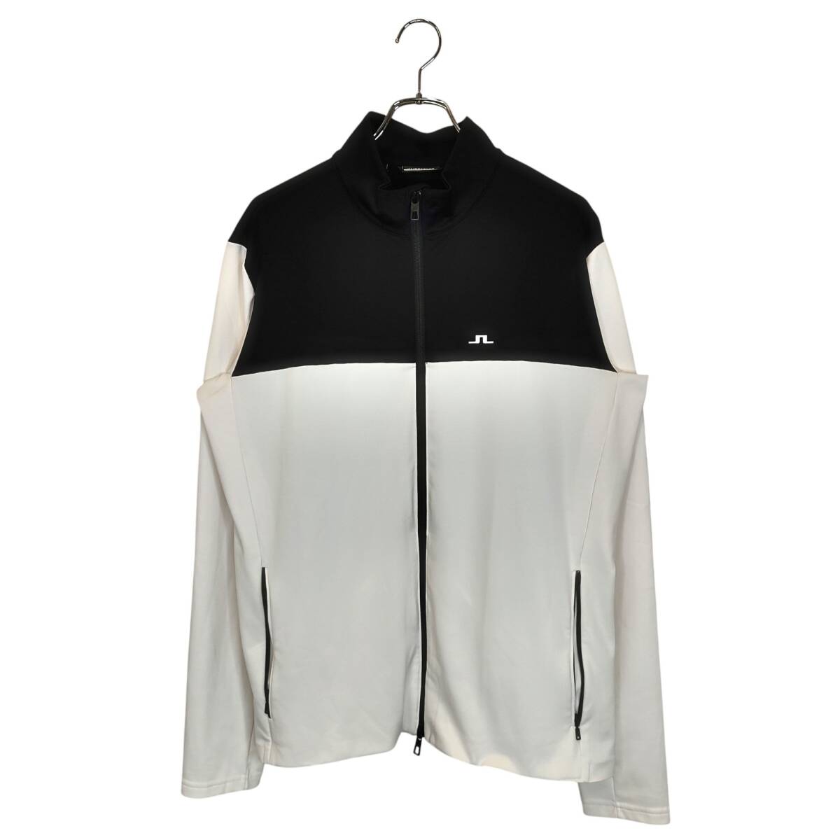 J. LINDEBERG ジェイリンドバーグ 20AW Banks Mid layer ジップ アップ ジャケット 071-53912 XL ブラック×ホワイト メンズ拍卖
