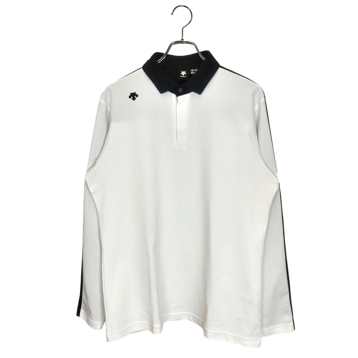 DESCENTE GOLF デサントゴルフ 長袖 ポロシャツ DGMUJB00 O ホワイト×ブラック メンズ拍卖