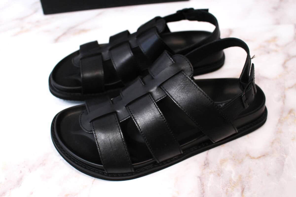 43 春夏 スペシャル特価「カルト」イタリア正規品・ブラック レザー・グルカサンダル・履き心地良し♪サイズ43(27.5cm前後)拍卖