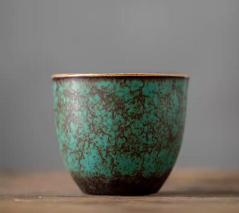 送料無料!窯変 緑松釉 茶碗 湯呑 茶道具 茶器 酒器 抹茶碗 緑松釉 茶カップ 手作り 高温窯変 茶道具sux238拍卖