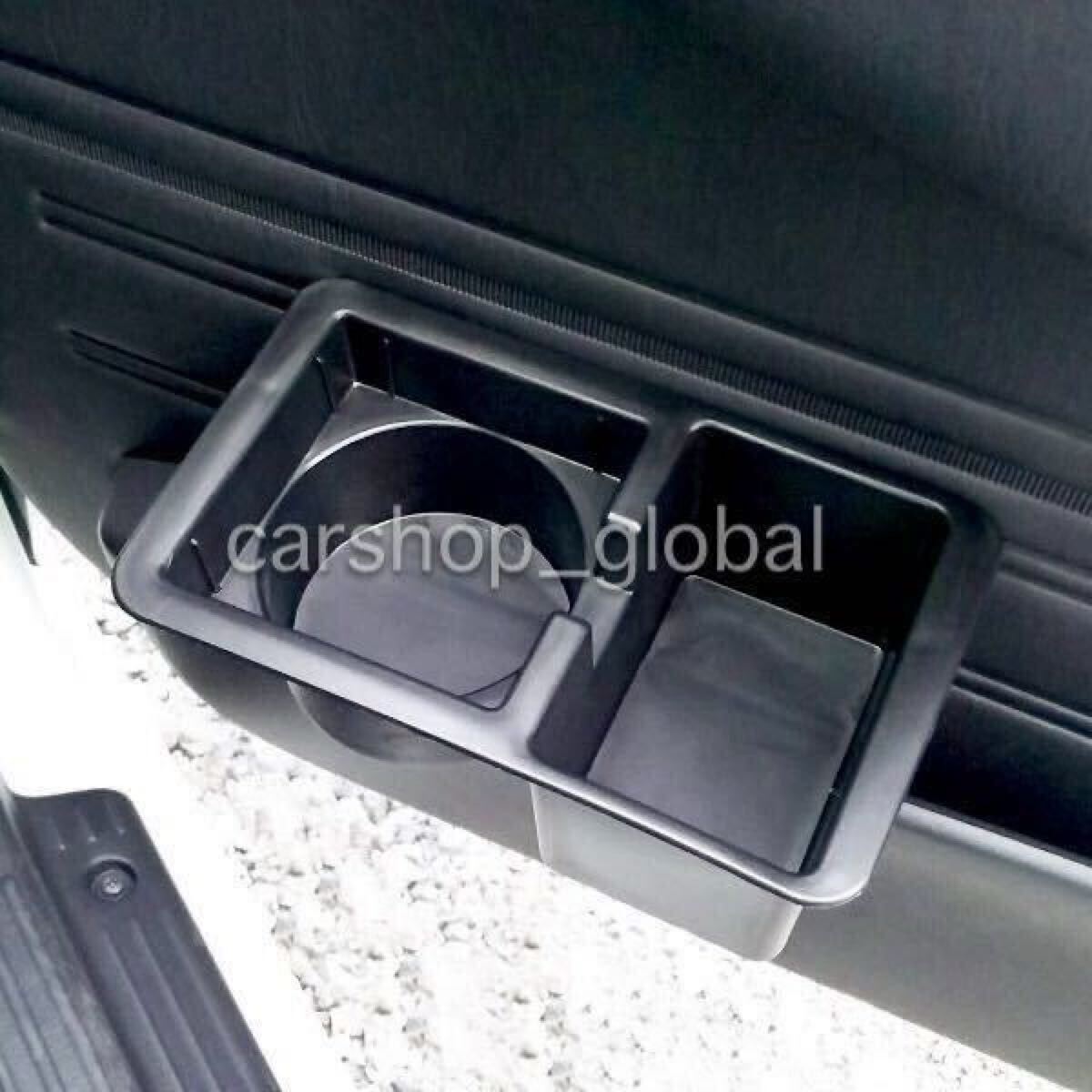 トヨタ コンフォート対応 ドアポケットドリンクホルダー 小物収納付き 黒 スマホ/500mlペットボトル/紙パック/ボトル灰皿 タクシー等最適拍卖