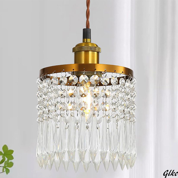 【エレガントなデザインが、インテリアの主役になる】 クリスタルペンダントライト 直径16cm シャンデリア風 E26 LED対応 電球別売拍卖