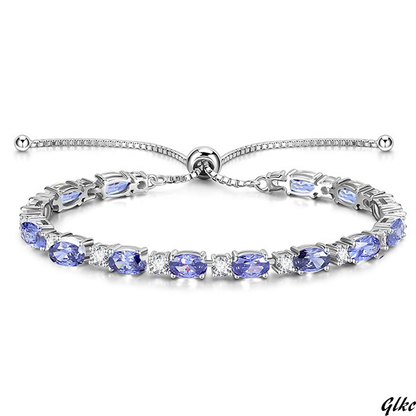 【テニスブレスレットデザインで普段使いにもフォーマルにも合う】 誕生石ブレスレット レディース シルバージュエリー タンザナイト拍卖