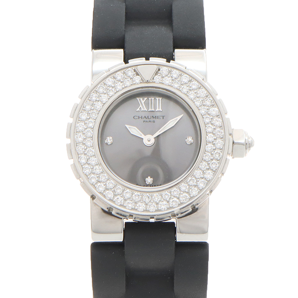 電池交換済 CHAUMET ショーメ クラスワン ダイヤベゼル 621 W06201-07A ダイヤモンド 3Pダイヤ レディース クォーツ拍卖