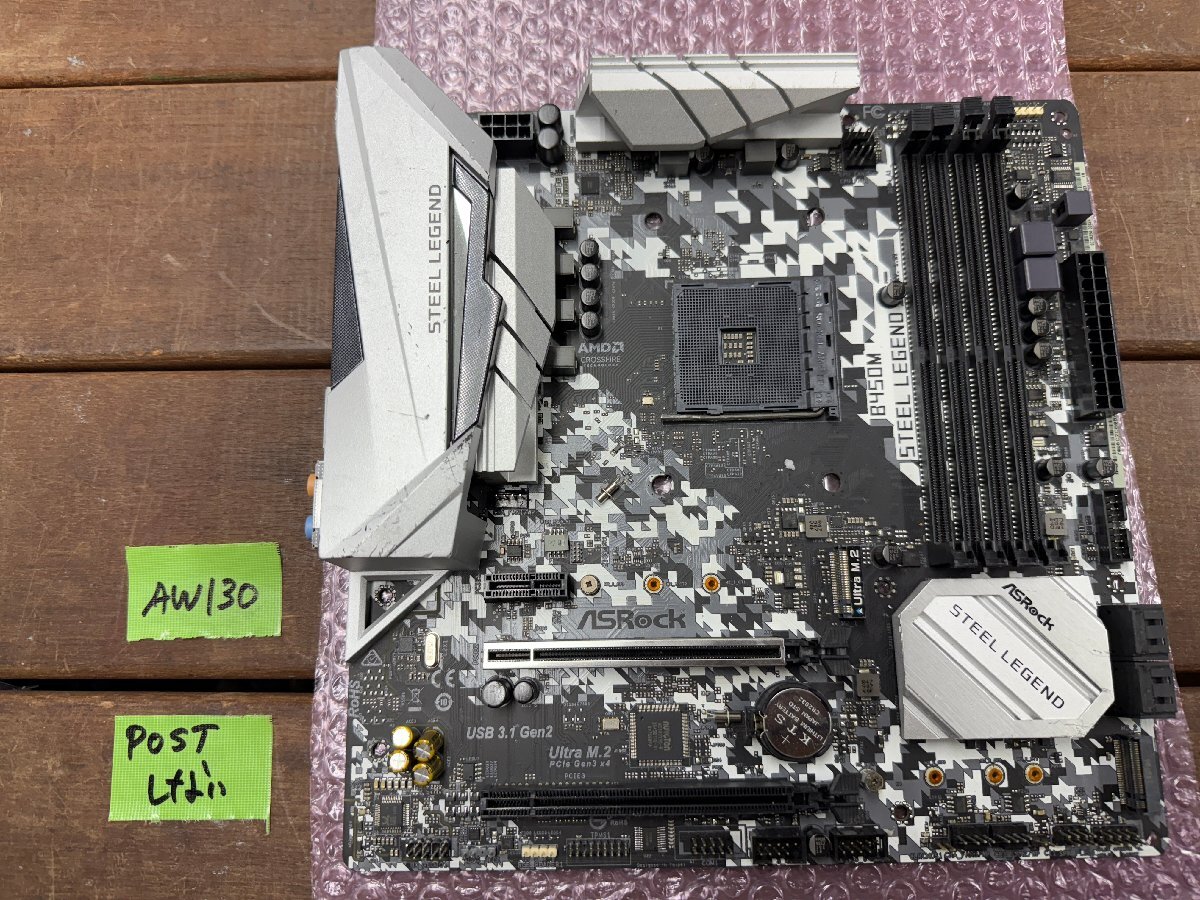 【送80サイズ】ASRock B450M Steel Legend AMD B450搭載 AM4対応 microATXマザーボード ※POSTしない拍卖