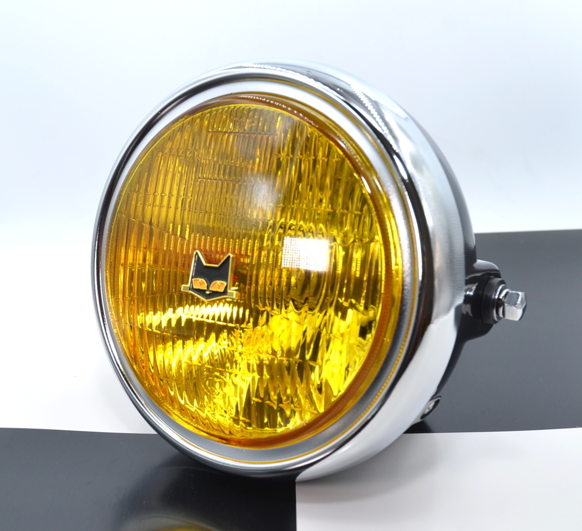 CB400N 当時旧車用 マーシャルタイプ 180Φ イエローガラス LED ポジション付 黒 ホーク CB250T CB400F CBX400F GS400E 凹み シビエ CIBIE拍卖