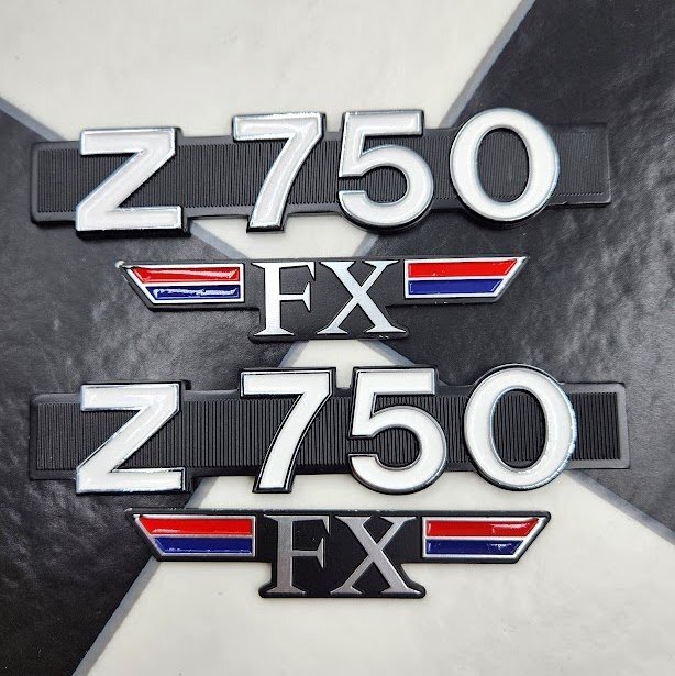 Z750FX 新品 サイドカバー シルバー エンブレム セット 検/ Z550FX GPZ χ Z400GP Z1 Z2 MK2 Z1R XJ XJR CBX GS ヨシムラ BEET 当時物 旧拍卖