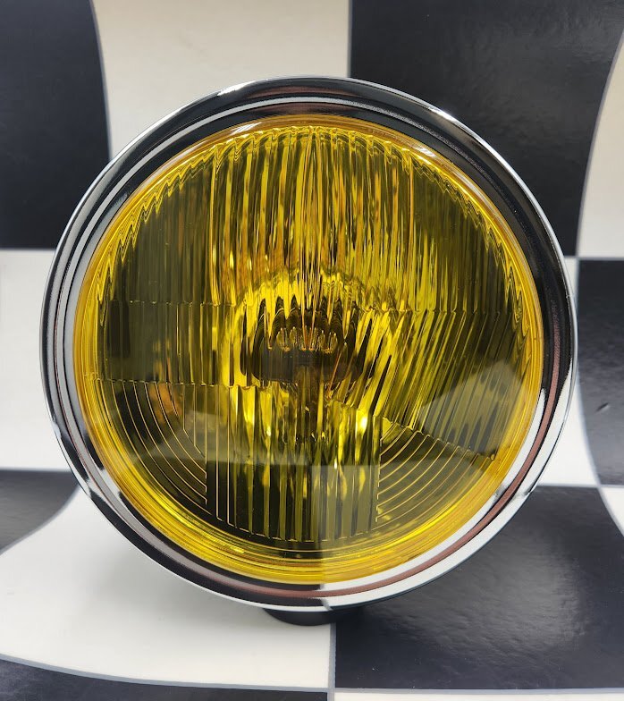 Z400FX用 200Φ シビエタイプ ヘッドライト 黒ケース イエローレンズ 旧カワサキ用 検/ CIBIE 旧車 Z1 Z2 ゼファー400 750 1100 CBX FX Mk2拍卖