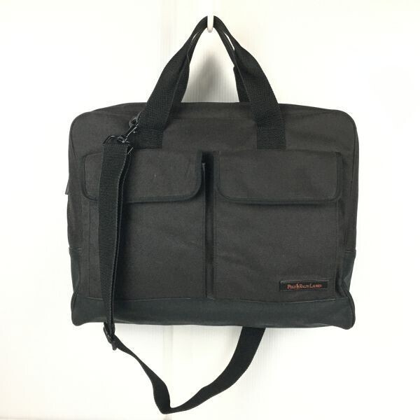 POLO RALPHLASUREN/ポロ ラルフローレン ビジネスバッグ 黒/ブラック ライナーキルティング加工 】◆B7-53拍卖