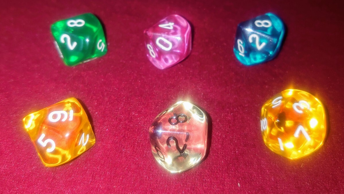 10面体ダイス6個まとめ サイズ約20mm 長期保管品拍卖