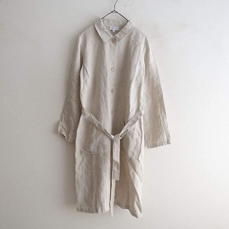 アニエスベー agnes b. *リネンステンカラーライトコート*38ジャケット麻アウター羽織りアニエスb.(jk1-2509-528)【02J52】拍卖