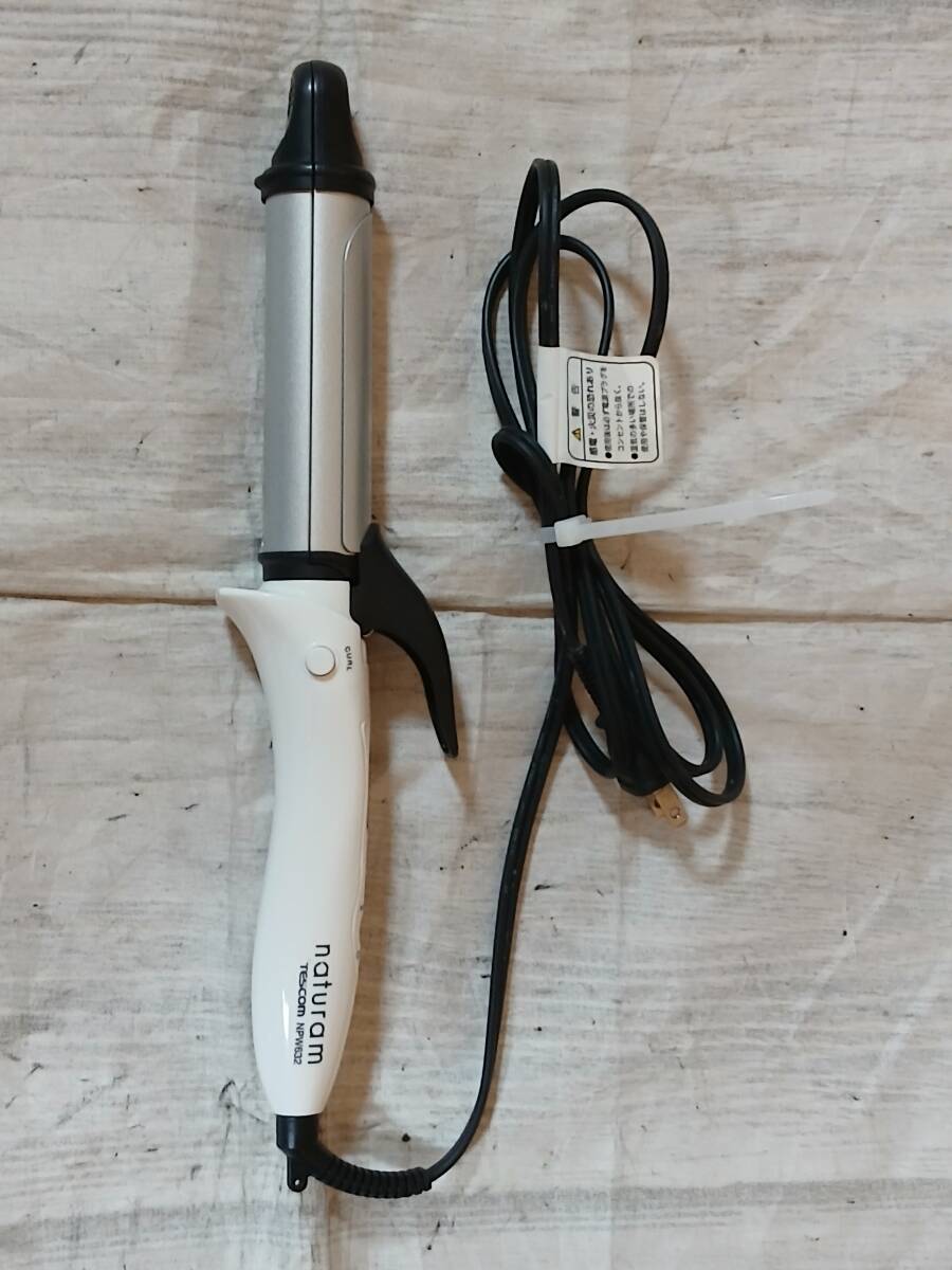 2way ヘアアイロン TESCOM テスコム NPW632 naturam ホワイト 切替ボタン ストレート カール コテ 5540拍卖