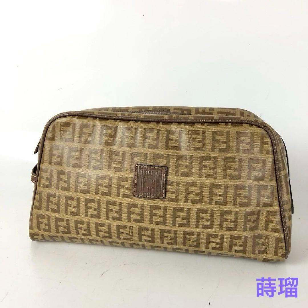 FENDI フェンディ ズッカ柄 ポーチ ブラウン レディース ブランド拍卖