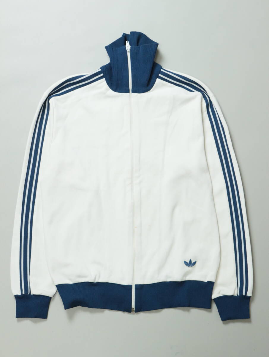 C26/Adidas/アディダス/80S/デサント製/トラックジャケット/ジャージジャケット/2サイズ/ホワイト/ヴィンテージ/オールド/拍卖