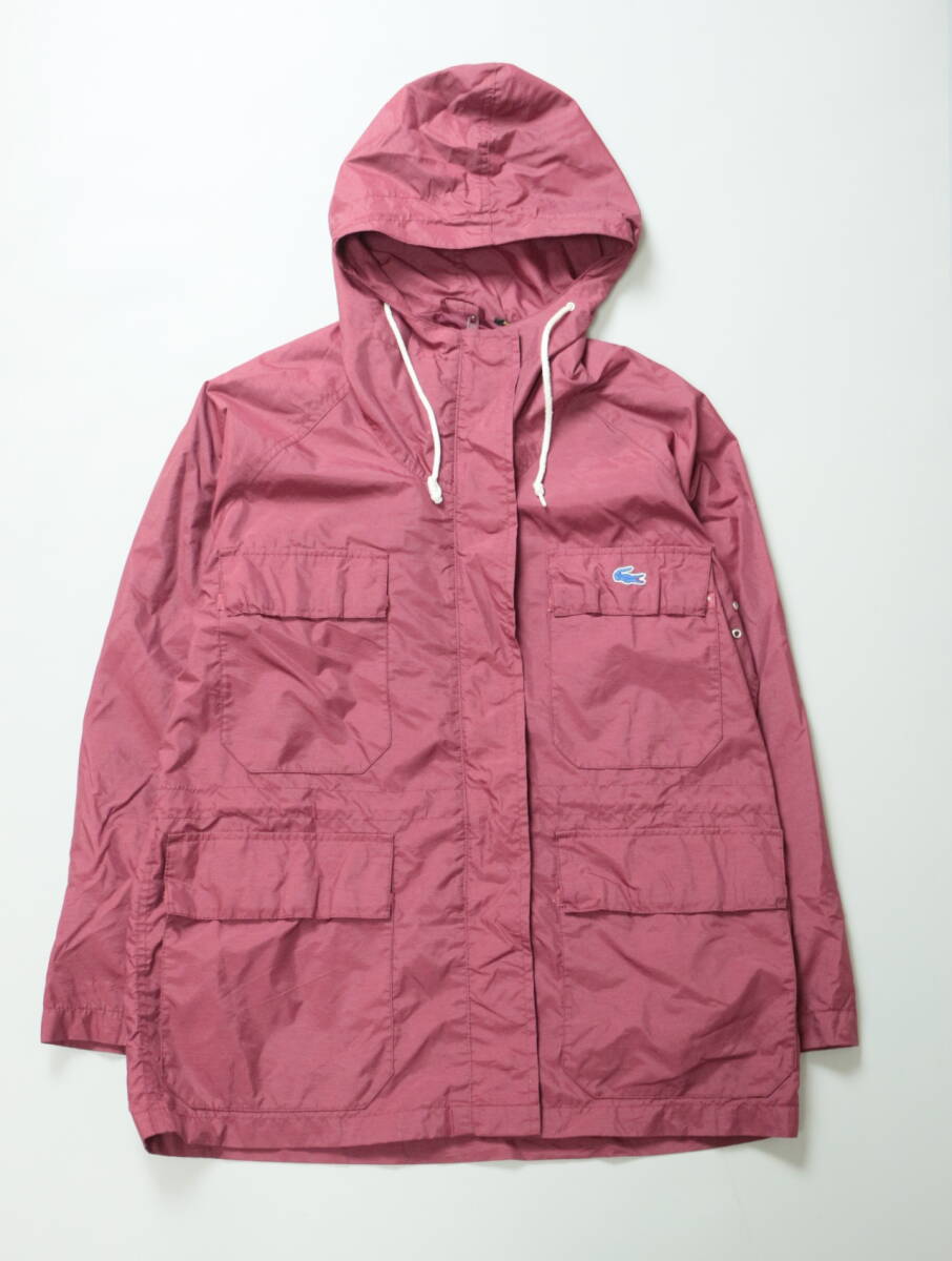 C34/LACOSTE/ラコステ/80s/希少/レア/マウンテンパーカー/ナイロンジャケット/Mサイズ/古着/ワンポイント/フーデッドジャケット/拍卖