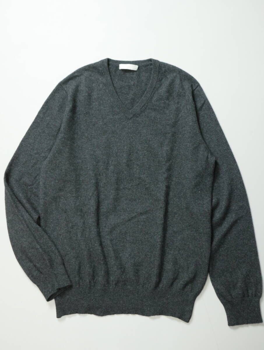 C90/UNIQLO/ユニクロ/カシミヤ100/Vネックカシミヤセーター/カシミヤニットセーター/XLサイズ/大きいサイズ/チャコールグレー拍卖