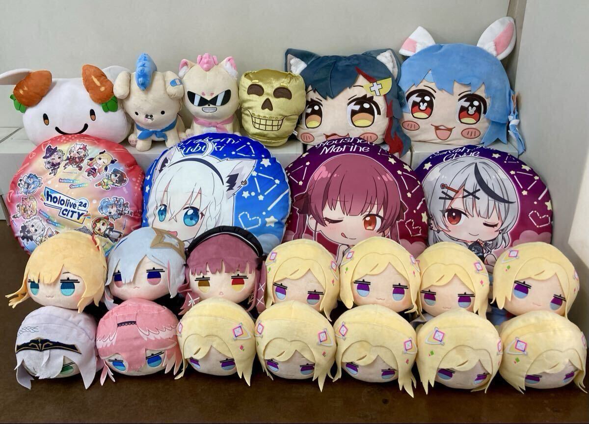 RR698)ホロライブ ぬいぐるみ 大量 まとめ売り フワワ モココ フワモコ ラフィアン 誕生日記念 2024 ぺこら マリン フブキ かなた 寝そべり拍卖