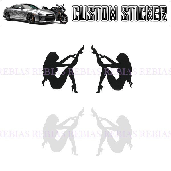 送料無料 バーレスク ガール ステッカー 【ブラック】 show ショー カオス 女性 大人 SEXY バイク拍卖