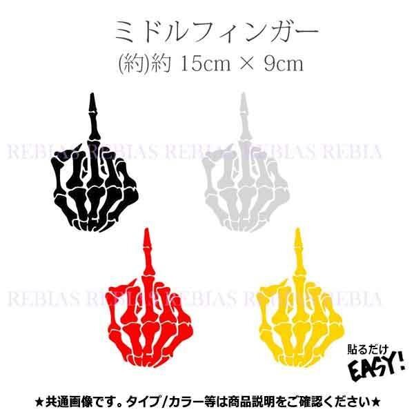 送料無料 ミドルフィンガー ステッカー 【ホワイト】 中指 パンク 攻撃 挑発 カスタム 外装拍卖