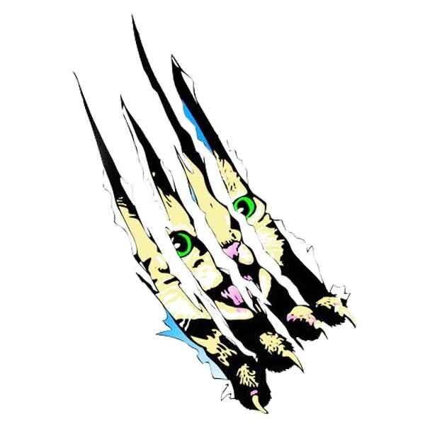 送料無料 切り裂く キャット ステッカー CAT 猫 ネコ スラッシュ 車 バイク ドレスアップ シール 激シブ 貼るだけ カスタム CUSTOM STICKER拍卖