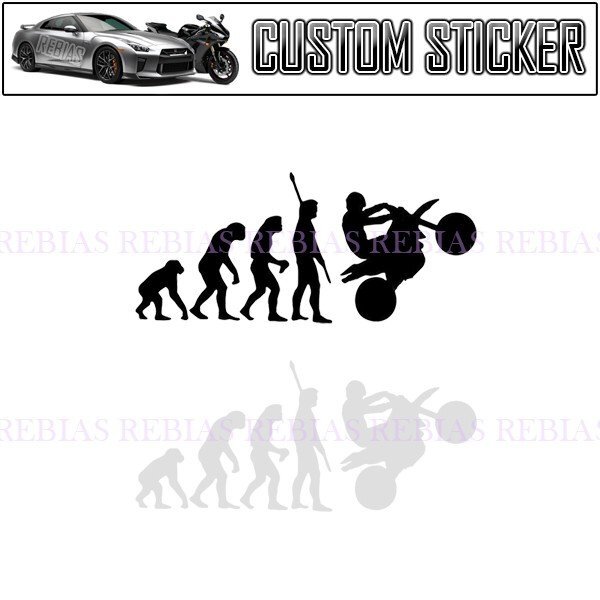 送料無料 ライダー エボリューション ステッカー 【ブラック】 バイカー 進化 原始人 バイク カスタム拍卖